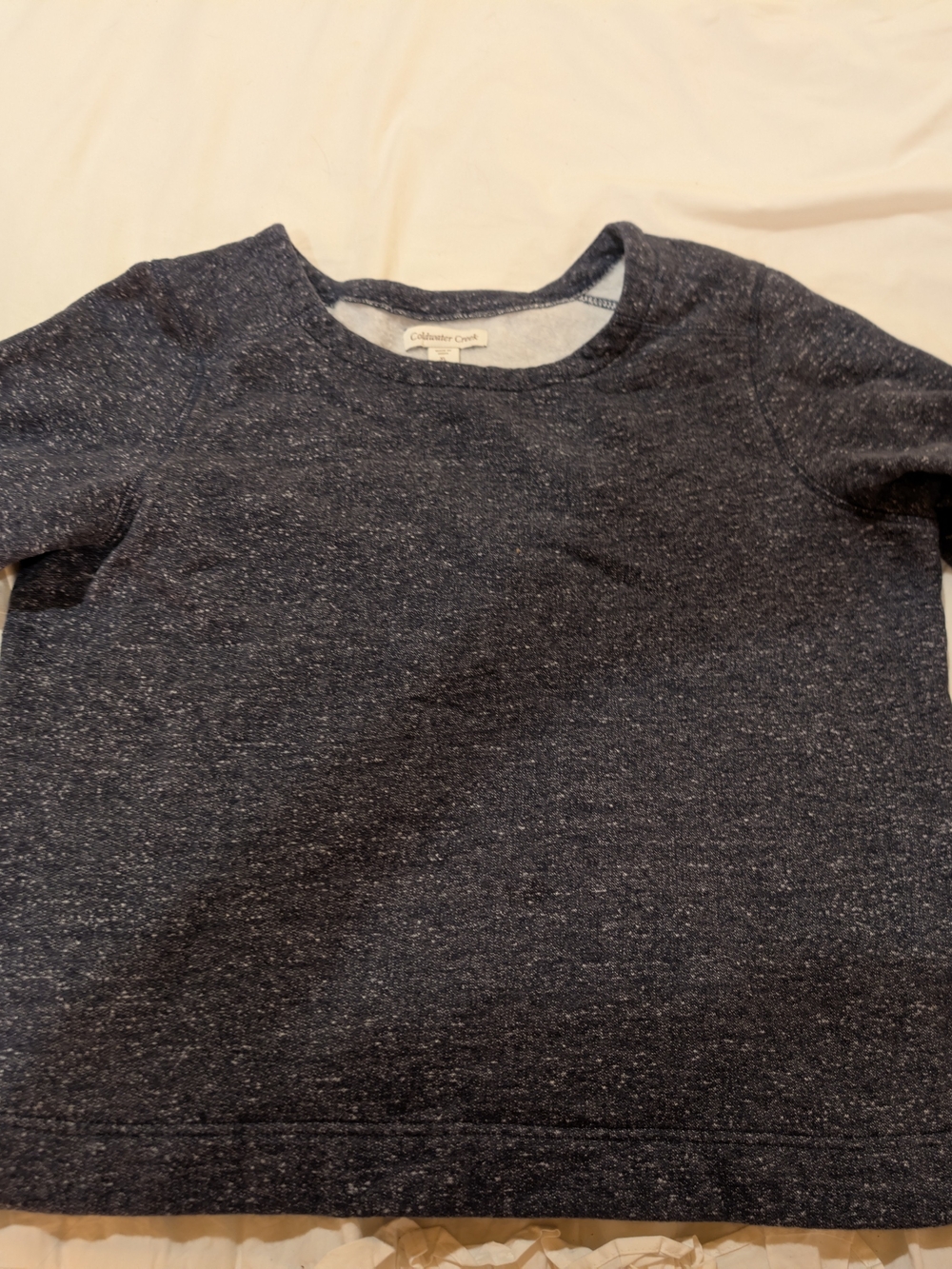 Coldwater Creek Women's Heathered Navy Crewneck Sweatshirt XL